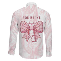 New Zealand Nurses RN Personalised Family Matching Mermaid Dress and Hawaiian Shirt Pink Stethoscope Coquette Bow Maori Motif LT9 - Polynesian Pride