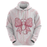 New Zealand Nurses RN Personalised Hoodie Pink Stethoscope Coquette Bow Maori Motif LT9 - Polynesian Pride