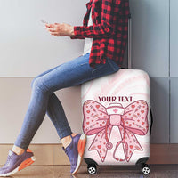 New Zealand Nurses RN Personalised Luggage Cover Pink Stethoscope Coquette Bow Maori Motif LT9 - Polynesian Pride