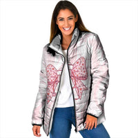 New Zealand Nurses RN Personalised Padded Jacket Pink Stethoscope Coquette Bow Maori Motif