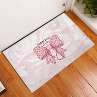 New Zealand Nurses RN Personalised Rubber Doormat Pink Stethoscope Coquette Bow Maori Motif