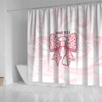 New Zealand Nurses RN Personalised Shower Curtain Pink Stethoscope Coquette Bow Maori Motif