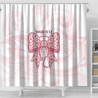 New Zealand Nurses RN Personalised Shower Curtain Pink Stethoscope Coquette Bow Maori Motif