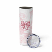New Zealand Nurses RN Personalised Skinny Tumbler Pink Stethoscope Coquette Bow Maori Motif LT9 - Polynesian Pride