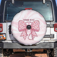 New Zealand Nurses RN Personalised Spare Tire Cover Pink Stethoscope Coquette Bow Maori Motif LT9 Pink - Polynesian Pride