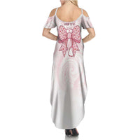 New Zealand Nurses RN Personalised Summer Maxi Dress Pink Stethoscope Coquette Bow Maori Motif LT9 - Polynesian Pride