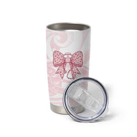 New Zealand Nurses RN Personalised Tumbler Cup Pink Stethoscope Coquette Bow Maori Motif LT9 - Polynesian Pride