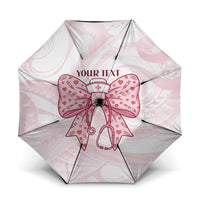 New Zealand Nurses RN Personalised Umbrella Pink Stethoscope Coquette Bow Maori Motif