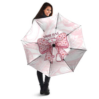New Zealand Nurses RN Personalised Umbrella Pink Stethoscope Coquette Bow Maori Motif
