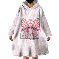 New Zealand Nurses RN Personalised Wearable Blanket Hoodie Pink Stethoscope Coquette Bow Maori Motif LT9 - Polynesian Pride