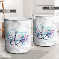 New Zealand Nurses RN Personalised Laundry Basket Stethoscope Floral Maori Motif LT9 - Polynesian Pride