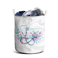 New Zealand Nurses RN Personalised Laundry Basket Stethoscope Floral Maori Motif LT9 - Polynesian Pride