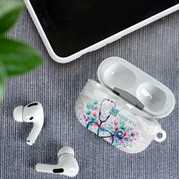 New Zealand Nurses RN Personalised AirPods Case Stethoscope Floral Maori Motif