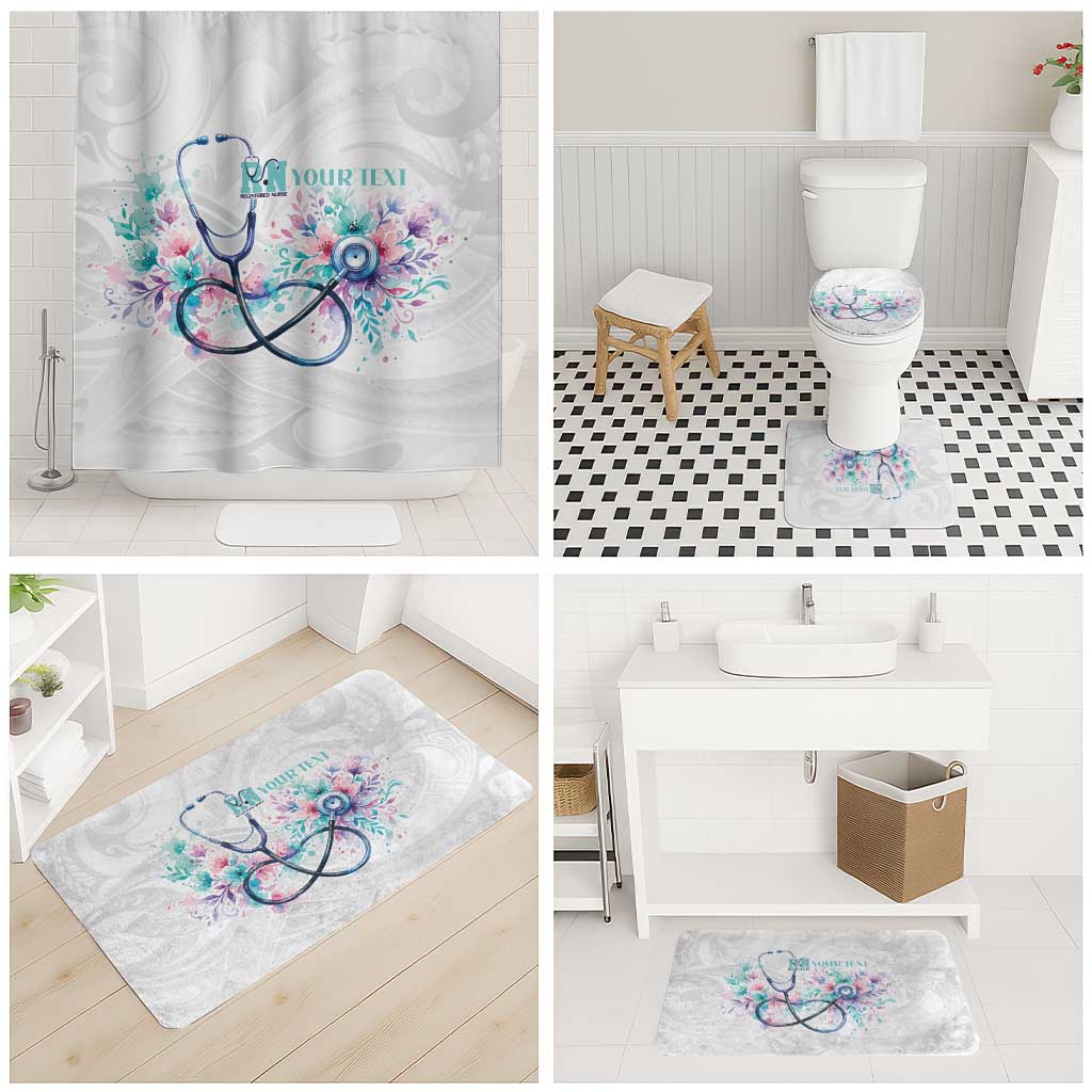 New Zealand Nurses RN Personalised Bathroom Set Stethoscope Floral Maori Motif LT9 - Polynesian Pride