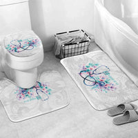 New Zealand Nurses RN Personalised Bathroom Set Stethoscope Floral Maori Motif LT9 Mat Set Only (3 pcs) One Size White - Polynesian Pride