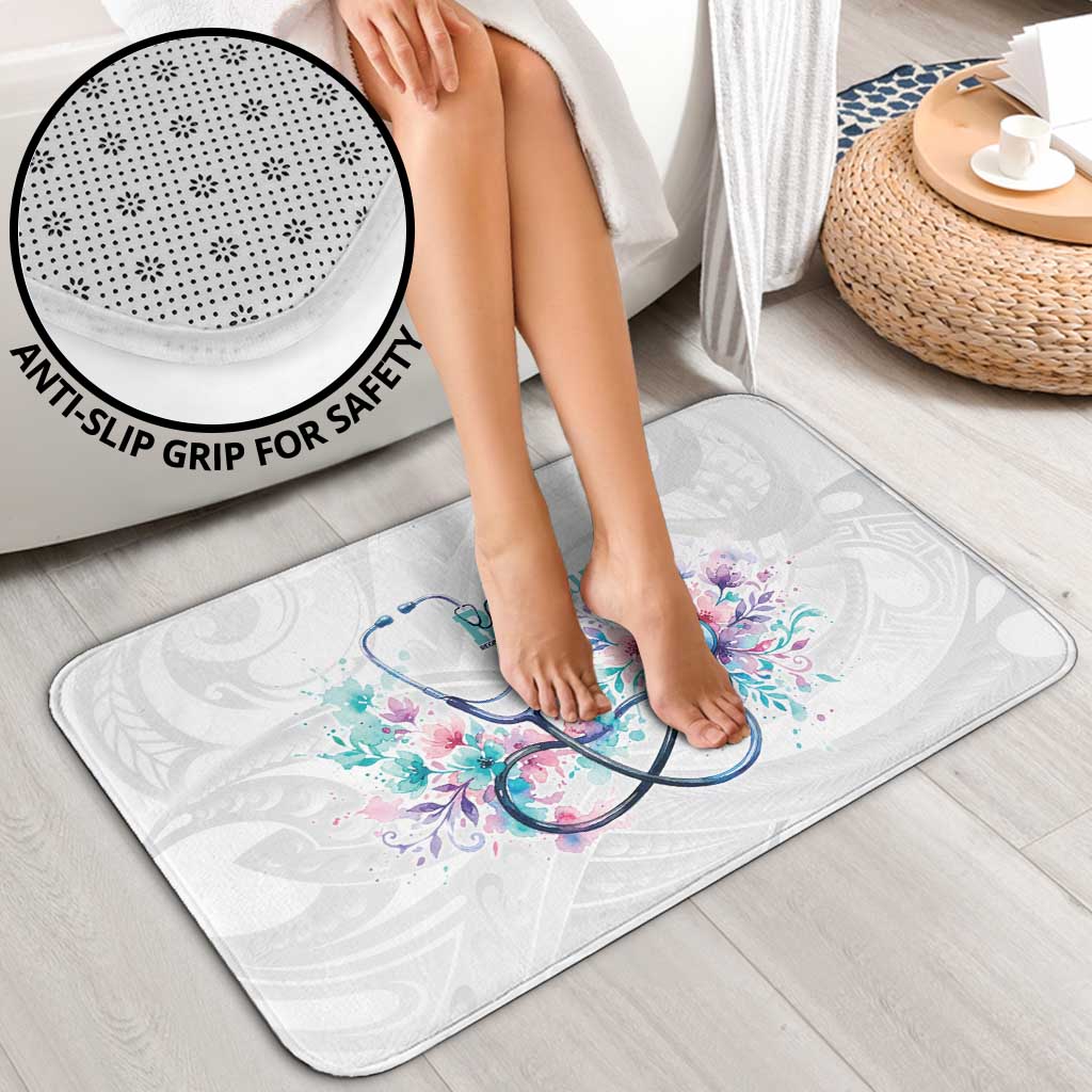 New Zealand Nurses RN Personalised Bathroom Set Stethoscope Floral Maori Motif LT9 - Polynesian Pride