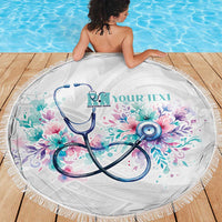 New Zealand Nurses RN Personalised Beach Blanket Stethoscope Floral Maori Motif LT9 - Polynesian Pride