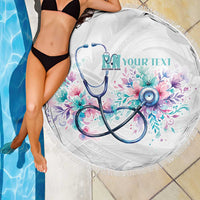 New Zealand Nurses RN Personalised Beach Blanket Stethoscope Floral Maori Motif LT9 - Polynesian Pride