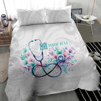 New Zealand Nurses RN Personalised Bedding Set Stethoscope Floral Maori Motif