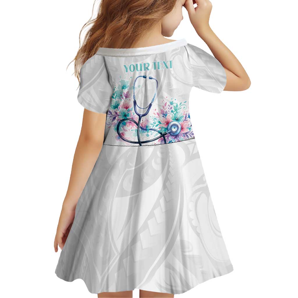 New Zealand Nurses RN Personalised Family Matching Puletasi and Hawaiian Shirt Stethoscope Floral Maori Motif LT9 - Polynesian Pride