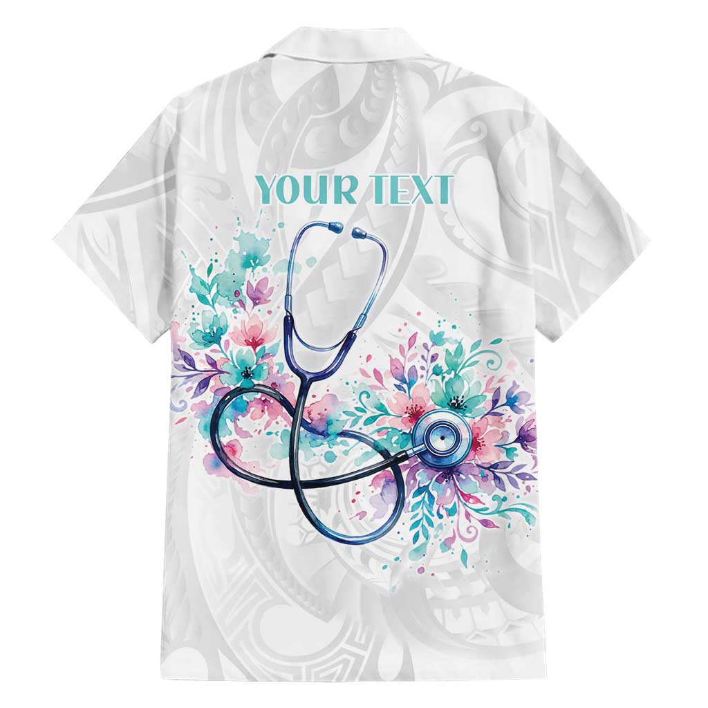 New Zealand Nurses RN Personalised Family Matching Puletasi and Hawaiian Shirt Stethoscope Floral Maori Motif LT9 - Polynesian Pride