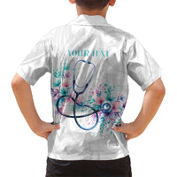 New Zealand Nurses RN Personalised Family Matching Tank Maxi Dress and Hawaiian Shirt Stethoscope Floral Maori Motif LT9 - Polynesian Pride