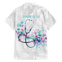 New Zealand Nurses RN Personalised Hawaiian Shirt Stethoscope Floral Maori Motif LT9 - Polynesian Pride