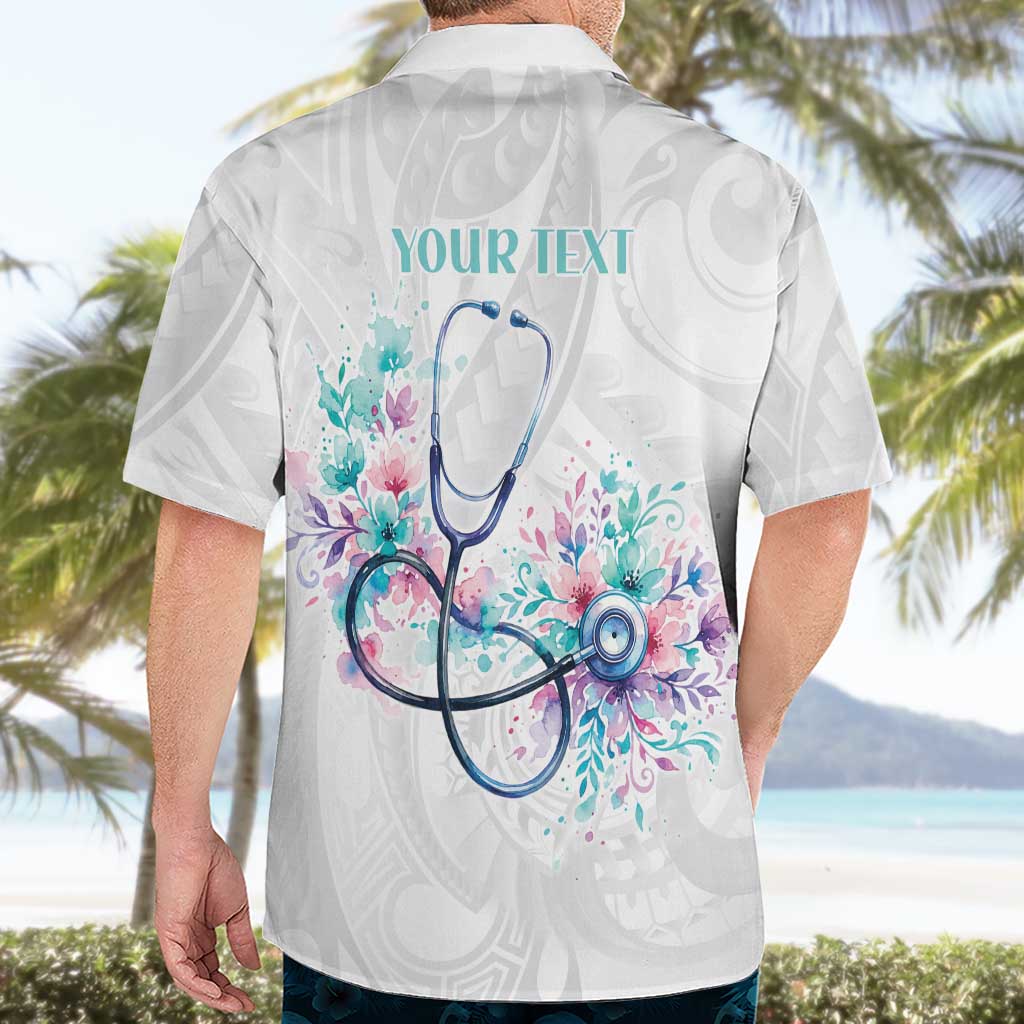 New Zealand Nurses RN Personalised Hawaiian Shirt Stethoscope Floral Maori Motif LT9 - Polynesian Pride