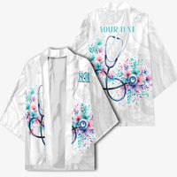 New Zealand Nurses RN Personalised Kimono Stethoscope Floral Maori Motif