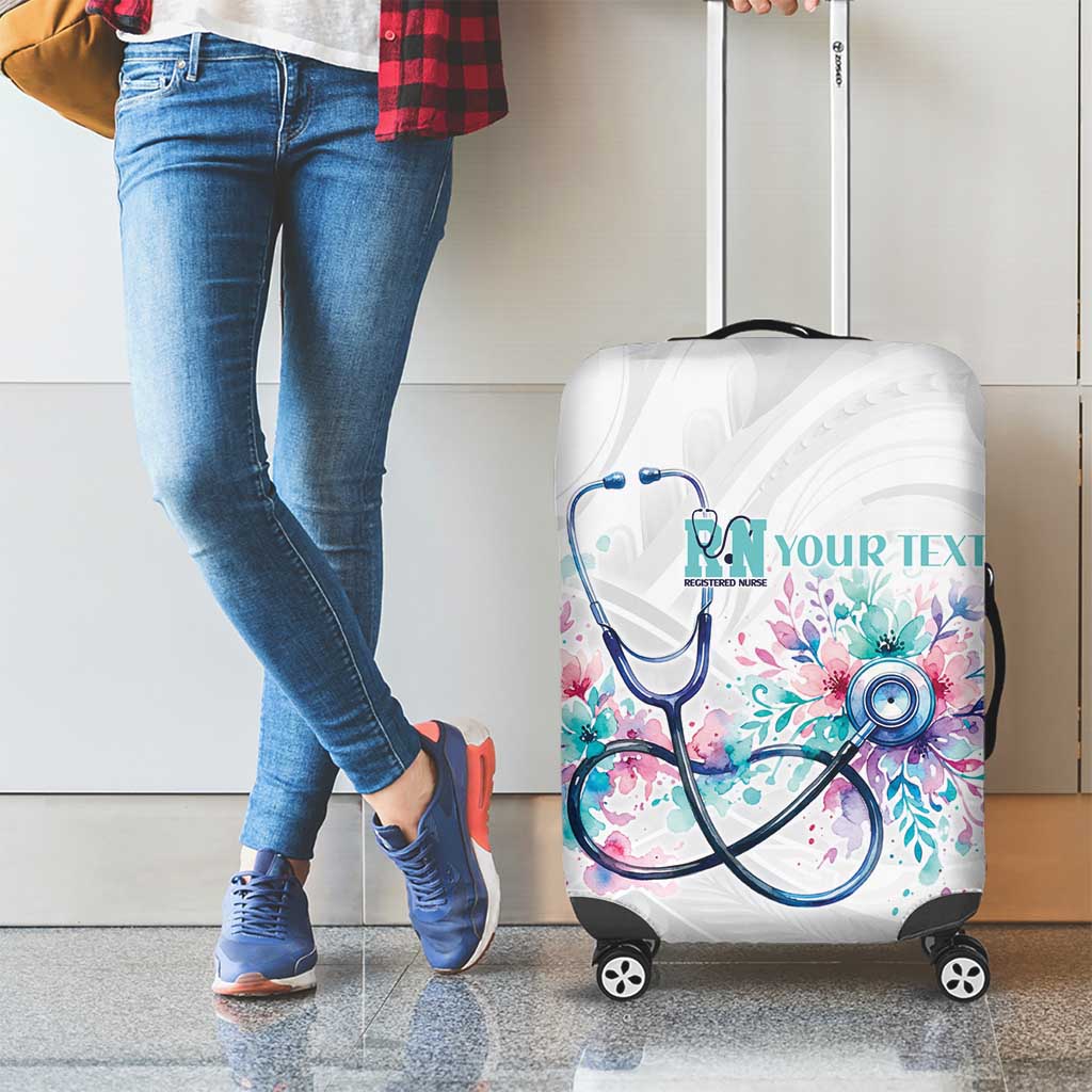 New Zealand Nurses RN Personalised Luggage Cover Stethoscope Floral Maori Motif LT9 - Polynesian Pride