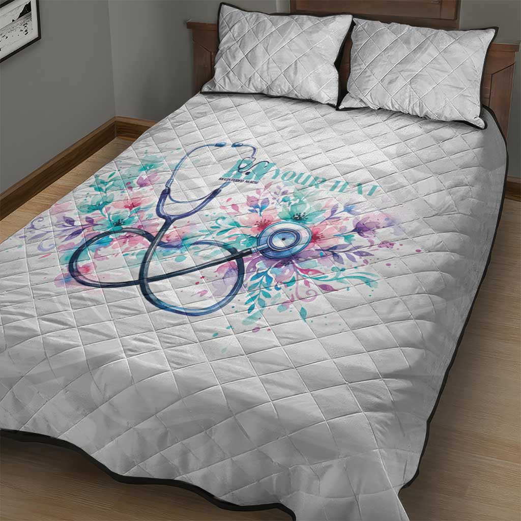 New Zealand Nurses RN Personalised Quilt Bed Set Stethoscope Floral Maori Motif