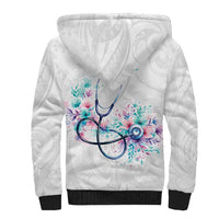 New Zealand Nurses RN Personalised Sherpa Hoodie Stethoscope Floral Maori Motif LT9 - Polynesian Pride