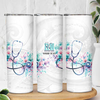 New Zealand Nurses RN Personalised Skinny Tumbler Stethoscope Floral Maori Motif LT9 - Polynesian Pride