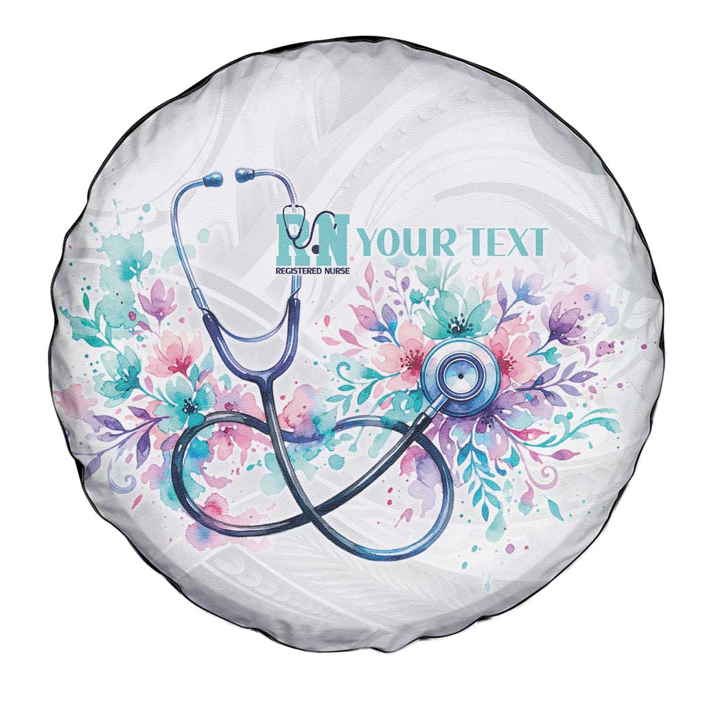 New Zealand Nurses RN Personalised Spare Tire Cover Stethoscope Floral Maori Motif LT9 - Polynesian Pride