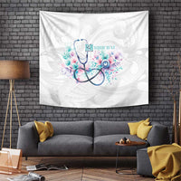 New Zealand Nurses RN Personalised Tapestry Stethoscope Floral Maori Motif LT9 White - Polynesian Pride