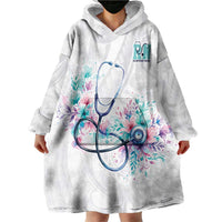 New Zealand Nurses RN Personalised Wearable Blanket Hoodie Stethoscope Floral Maori Motif LT9 - Polynesian Pride