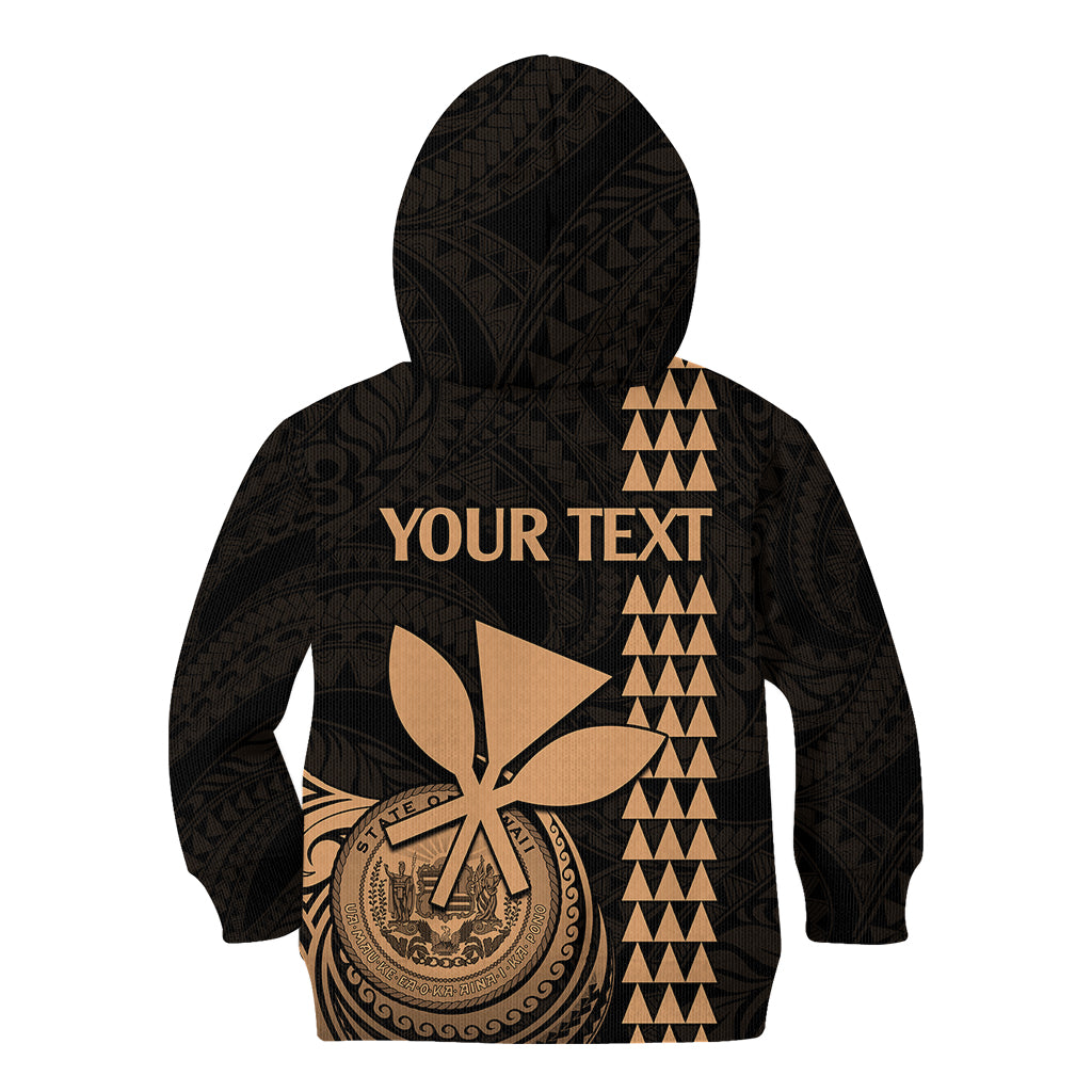 Custom Hawaii Kid Hoodie King Kamehameha - Nude LT9 - Polynesian Pride