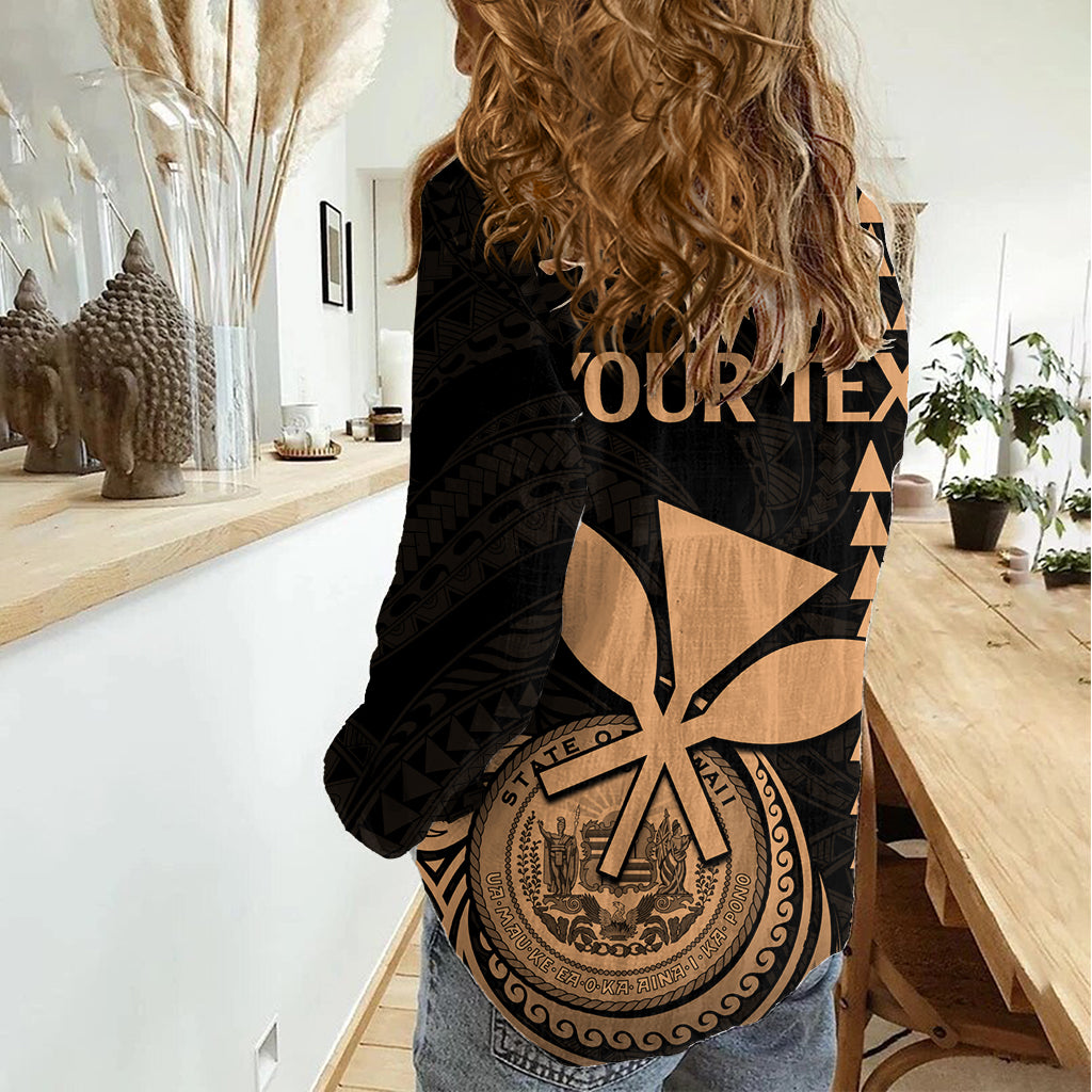 Custom Hawaii Women Casual Shirt King Kamehameha - Nude LT9 - Polynesian Pride