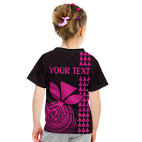 Custom Hawaii Kid T Shirt King Kamehameha - Pink LT9 - Polynesian Pride
