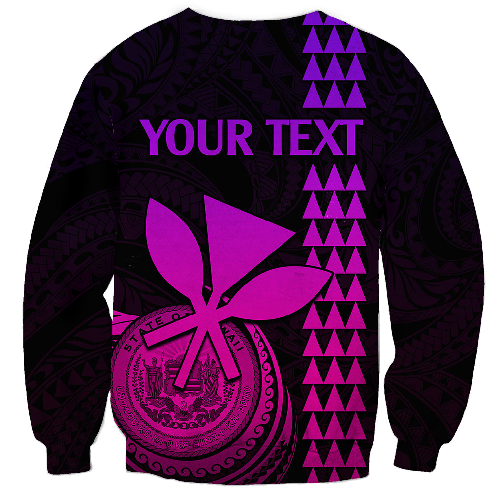 Custom Hawaii Sweatshirt King Kamehameha - Pink Gradient LT9 - Polynesian Pride