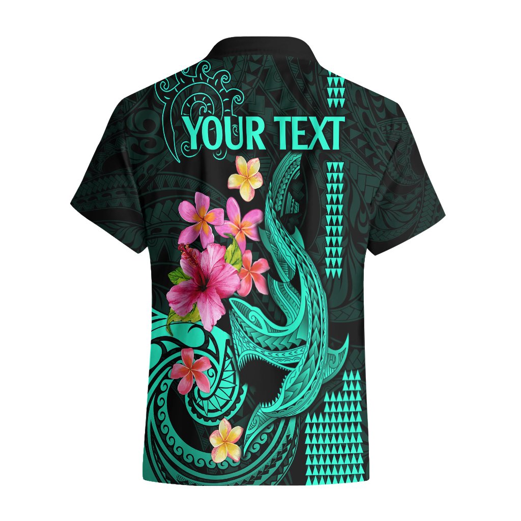 Custom Polynesian Hawaiian Shirt Hawaiian Warriors with Tribal Shark Tattoos - Turquoise LT9 - Polynesian Pride