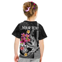Custom Polynesian Kid T Shirt Hawaiian Warriors with Tribal Shark Tattoos - White LT9 - Polynesian Pride
