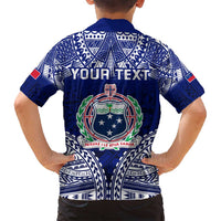 Personalised Samoa Coat Of Arms Family Matching Long Sleeve Bodycon Dress and Hawaiian Shirt With Polynesian Pattern Version LT9 - Polynesian Pride