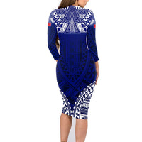 Personalised Samoa Coat Of Arms Family Matching Long Sleeve Bodycon Dress and Hawaiian Shirt With Polynesian Pattern Version LT9 - Polynesian Pride