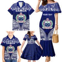 Personalised Samoa Coat Of Arms Family Matching Mermaid Dress and Hawaiian Shirt With Polynesian Pattern Version LT9 - Polynesian Pride