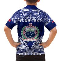 Personalised Samoa Coat Of Arms Family Matching Off The Shoulder Long Sleeve Dress and Hawaiian Shirt With Polynesian Pattern Version LT9 - Polynesian Pride