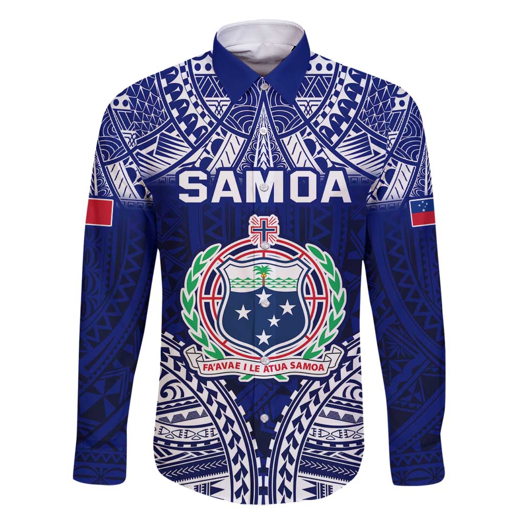 Personalised Samoa Coat Of Arms Family Matching Off Shoulder Maxi Dress and Hawaiian Shirt With Polynesian Pattern Version