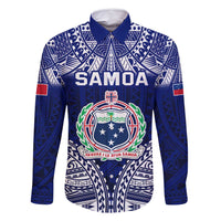 Personalised Samoa Coat Of Arms Family Matching Off Shoulder Maxi Dress and Hawaiian Shirt With Polynesian Pattern Version