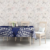 Personalised Samoa Coat Of Arms Tablecloth With Polynesian Pattern Version