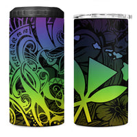 Polynesian Tribal Plumeria 4 in 1 Can Cooler Tumbler with Hawaii Kanaka Maoli Reggae Version LT9 One Size: 16 oz Reggae - Polynesian Pride